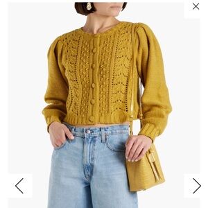 Love shack fancy mustard cardigan